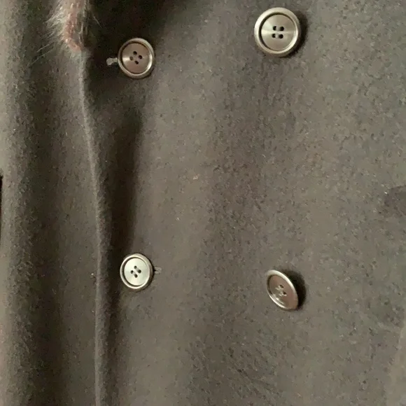 Men’s Cashmere top coat mink collar, black, vent in back - Picture 2 of 6